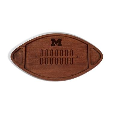Imagem de The Memory Company | Licenciado NFL Acacia Team Football with Triangles Serving Board,University of Michigan