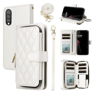 Imagem de Furiet Argyle Capa carteira para LG Velvet 5G/LGVelvet Verizon G5 UW T-Mobile 2020 com alça de pulso, alça de ombro, 9+ compartimentos para cartões com zíper e suporte para celular LM G900UM 4G