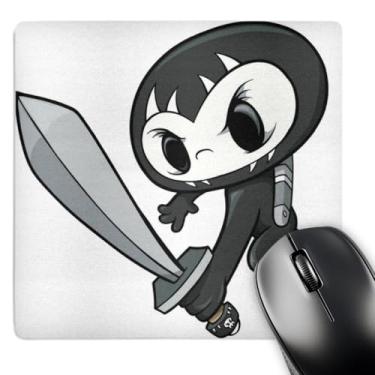 Imagem de 3dRose Mouse pad LLC 20 x 20 x 0,63 cm, desenho animado Caveira Monstro Ninja com Espada (mp_102302_1)