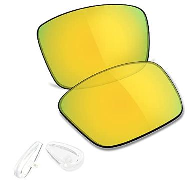 Imagem de TRUSHELL 20+ Opções Protetor de Nariz/Lente de Substituição para OAKLEY Condutor 6 OO4106 Óculos de sol, Clear Nose Pad + Golden Yellow - Polarized, Conductor 6