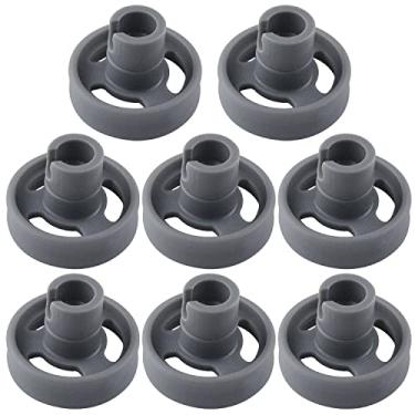 Imagem de 8 peças WD12X10231 cestas de lava-louças rack inferior roda e parafuso prisioneiro peça de substituição compatível com GE lava-louças substitui para 1263942 PS1481883 AP3994981