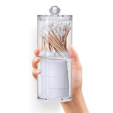 Imagem de Organizador de Cotonetes e Algodão em Acrílico Transparente para Banheiro, Design Moderno e Elegante, Ideal para Armazenar Produtos de Higiene Pessoal, Organizador de Banheiro Funcional e Estiloso