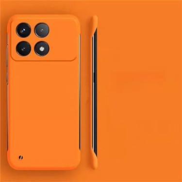 Imagem de Capa de telefone ultra fina sem moldura para POCO F6 F3 Pro à prova de choque rígido PC traseiro capa para POCO M3 Pro 5G pele, laranja, para Poco F3