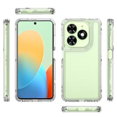Imagem de Elubugod Compatível com Tecno Spark Go 2024, capa protetora 3 em 1 antiqueda e absorção de choque compatível com Tecno Spark 20 KJ5 KJ5n / Spark 20C BG7n BG7 capa transparente