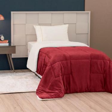 Imagem de Cobertor SOLTEIRO dupla face sherpa manta fleece matelasse - SAFIRA EN