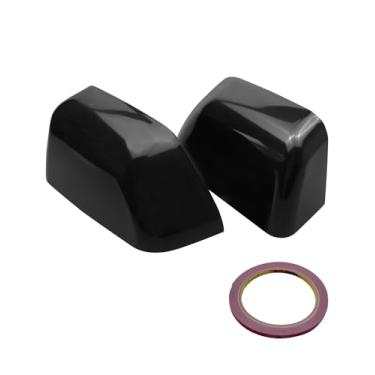 Imagem de Capa de espelho retrovisor adequado para Ford F250 F350 F450 F550 Super Duty Espelho de reboque 2017-2024, tampas de espelho lateral esquerda e direita substituir HC3Z-17D743-AA HC3Z17D743AA, preto