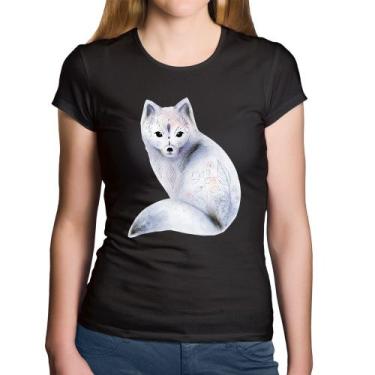 Imagem de Baby Look Algodão Raposa Arte - Foca na Moda, Preto, GG