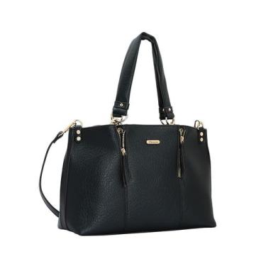 Imagem de Bolsa Feminina Chenson Original Detalhe Zíper Mão 3484903 Preta