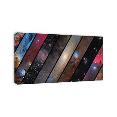 Imagem de JZSDGB Imagens Universe Galaxy Prints - Arte abstrata de parede em tela - Impressão de pinturas de paisagem - Pronto para pendurar - Arte moderna para decoração de sala de estar 40 x 72 cm (16 x 28