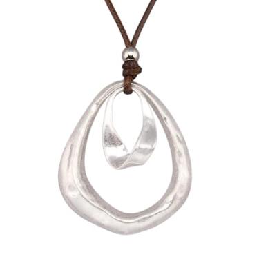 Imagem de Jeniiahua Colar longo com pingente feminino vintage ajustável com contas Y gargantilha estilo étnico hippie, Couro sintético, Sem Pedra Preciosa