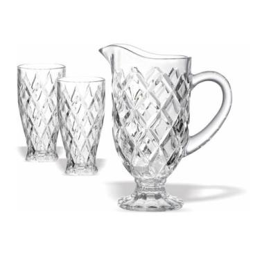 Imagem de Kit Jarra de Agua Suco de Vidro 1,5L + 6 Copos de 300ml