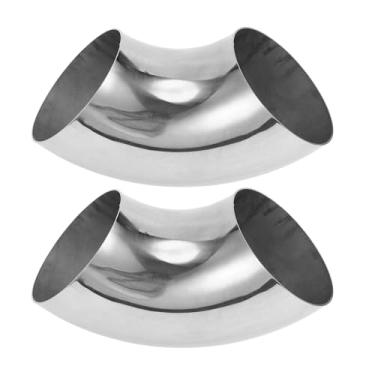 Imagem de Motoforti 2 peças 90 graus mandril curva cotovelo carro modificado tubo de escape tubulação 11,4 cm espessura OD 1,5 mm/16GA 114x275x1,5 mm aço inoxidável 304 tom prata