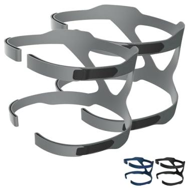 Imagem de Universal CPAP Headgear Hersvin, alças de substituição para cabeça compatíveis com a maioria das máscaras de apneia para dormir de respirônica, resmejada, resmarte (cinza)