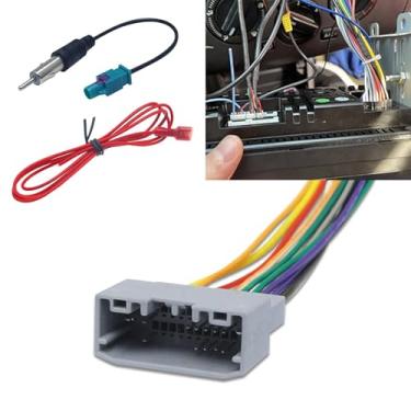 Imagem de Crynod Kit de cablagem estéreo de rádio de carro, 3 peças, soquete de fiação de alto-falante de conversão de DVD de áudio, acessórios de modificação de substituição, para Jeep Compass/Wrangler/Dodge