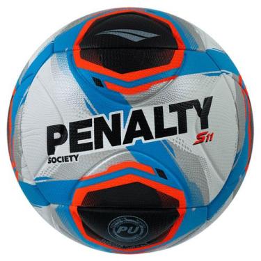 Imagem de Bola de Futebol Society S11 R2 XXV Penalty, Branco, Azul