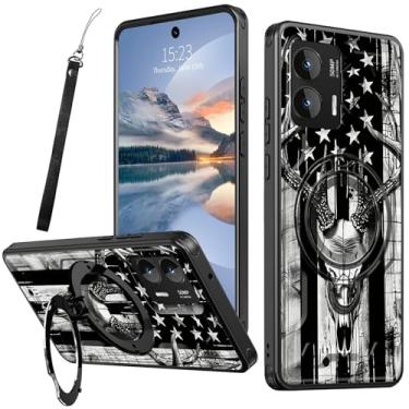 Imagem de HEAKIERG Capa magnética para Motorola Moto G Stylus 5G 2024 6,7 polegadas com suporte de anel giratório de 360 graus, capa resistente à prova de choque com suporte de proteção contra quedas [1 x alça