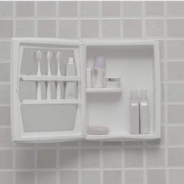 Imagem de Armário Plástico de Sobrepor com Espelho30cmx37cmx11cm A52 Astra Branco