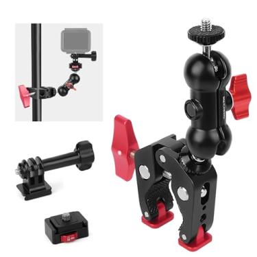 Imagem de Mechrig Super suporte de braçadeira para câmera, super braçadeira com braço mágico duplo para GoPro Hero 13, 12, 11, 10, 9, 8, 7, 6, 5, Insta360 X4/3/2, DJI Osmo Action 5 pro/4/3, AKASO e mais