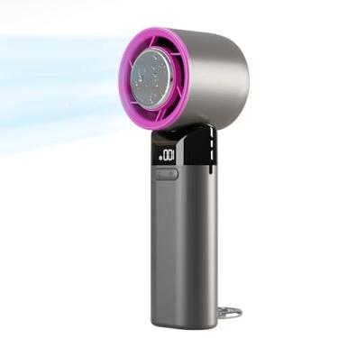 Imagem de Ventilador portátil portátil, mini ventilador portátil com tela de LED, bateria recarregável por USB, ventiladores de maquiagem femininos dobráveis de 90 ° com base, ventiladores pessoais leves para