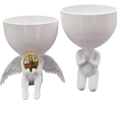 Imagem de Kit Decoração Santa Helena Anjinho Relicario  Oração - Point da Fe