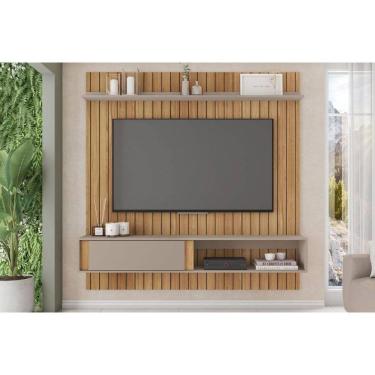 Imagem de Painel Home p/ TV até 65 Pol Boreal Ripada 180x183cm Buriti/Cacao - Caemmun