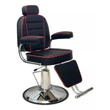 Imagem de Cadeira Valentina Reclinável Hidráulica Estofado Preto It com lista ve