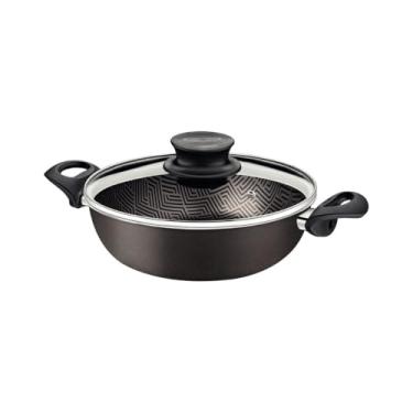 Imagem de Fritadeira Multiuso Tramontina Paris em Alumínio com Revestimento Interno e Externo em Antiaderente Starflon Max Vermelho com Tampa de Vidro 24 cm 2,8 L