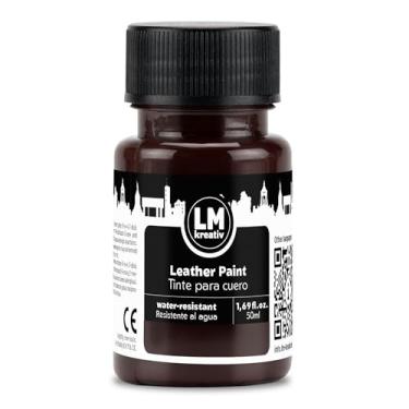 Imagem de LM-Kreativ Tinta de couro 50 ml - marrom - tinta de couro sintético para cuidados com couro, reparo e projetos criativos de bricolage - perfeita para sapatos, bolsas e superfícies de couro liso |