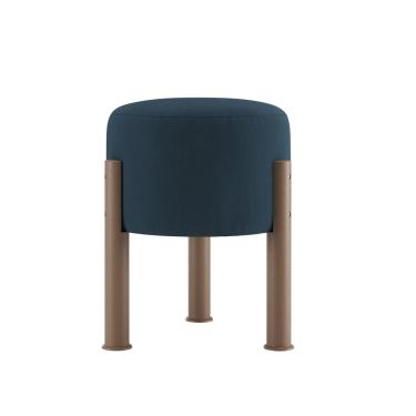 Imagem de Puff Redondo Estofado Banqueta Tecido Suede Apoio Para Os Pés