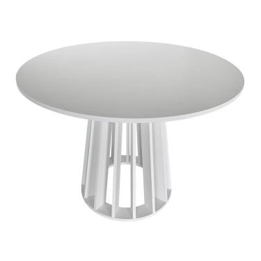 Imagem de Mesa De Jantar Redonda 6 Lugares 120Cm Em Mdf Gabi Branca