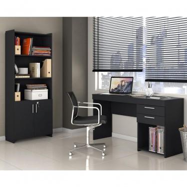 Imagem de Escritório Compacto 2 Peças Office Preto Notável Móveis