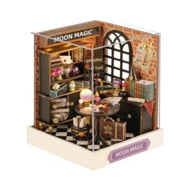Imagem de Meninas Diy Casa De Boneca De Madeira Mini Kit 3d Quebra-cabeça Artesa