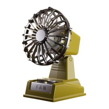 Imagem de Ｂｅｓｇａ Mini ventilador de mesa com refrigeração de ar, recarregável, cabeça ajustável, design retrô, portátil, pessoal, para resfriamento de carro, estudo, Verde