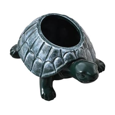 Imagem de WeiLaiKeQi Vaso de flores de tartaruga, vaso de arte criativa para mesa, estatueta de animal, de plantas de tartaruga para hotel, quintal, jardim, café