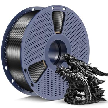 Imagem de SUNLU Silk PLA+ Filamento 1,75 mm 2025 carretel de atualização compatível com filamento de refil Bambulab, filamento de impressora PLA 3D de 1 kg, precisão dimensional de 1,75 mm +/- 0,02 mm, preto