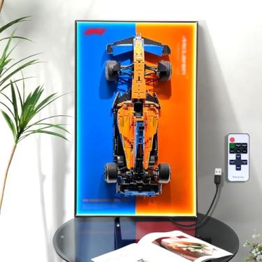 Imagem de Display Wallboard for Lego Technic McLaren Formula 1 Race Car 42141 with LED Lights, f1 Car Wall Mount Case, Light Up Picture Frame Organizer for Lego (No Car Included)