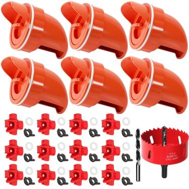 Imagem de TAOGU Alimentador de frango, sem desperdício, portas de alimentador automático de aves, conjunto de alimentadores e bebedouros de frango, kit de alimentadores de frango