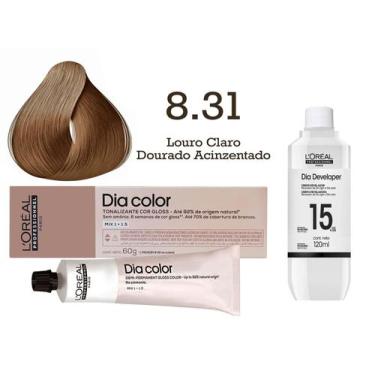 Imagem de Tonalizante Dia Color 8.31 Louro Claro Dourado Acinzentado + Emulsão R