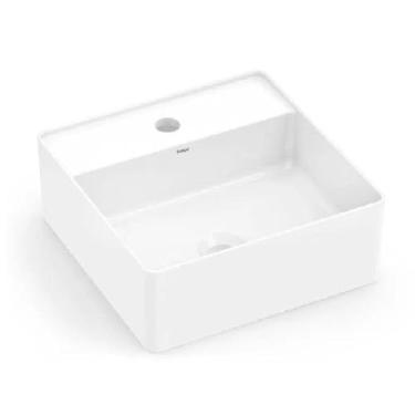 Imagem de Cuba de Apoio para Banheiro com Mesa Platinum Branca 35x35cm