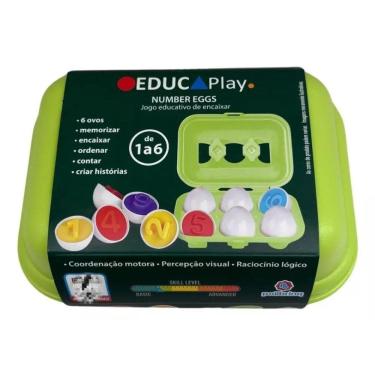 Imagem de Brinquedo de Encaixe de Ovos Formas e Cores c/ 6  Polibrinq