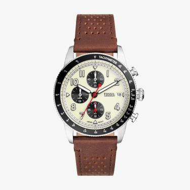 Imagem de Relógio Fossil Masculino Ref: Fs6042/0kn Cronógrafo Prateado