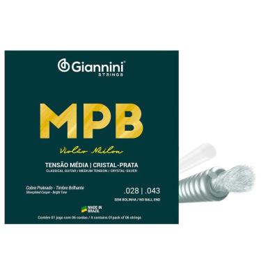 Imagem de Encordoamento P/ Violão Giannini Nylon Genws Cristal Prata