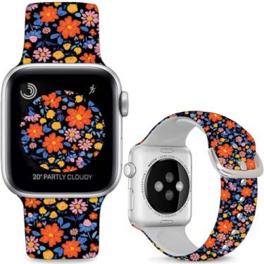 Imagem de Sjiangqiao Pulseiras de silicone macio compatíveis com Apple Watch de 38 mm, 40 mm, 41 mm e 42 mm (série 10), iWatch SE/SE2, pulseiras esportivas de substituição compatíveis com iWatch séries 10, 9, 8