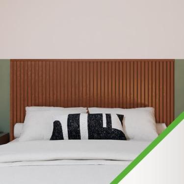 Imagem de Kit Cabeceira Painel Ripado | Linha Urban | Transforme Seu Quarto com Estilo Modern Elegante e Prática - Bronze - Cama Box Casal - Meu Rodapé Oficial