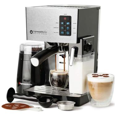 Imagem de Cafeteira Elétrica Expresso Reservatório 1.4 L 19 Bar de Pressão, 1250W, 110v, ESPRESSOWORKS, Azul
