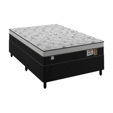 Imagem de Cama Base Box Casal com Colchão Molas Ensacadas Alfa 59x138x188 - Plumatex