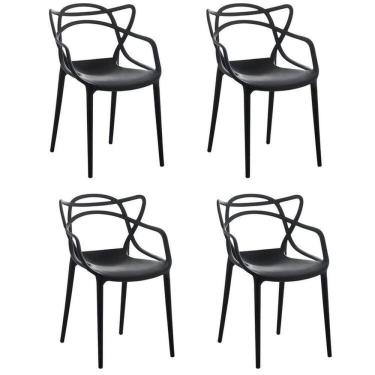 Imagem de Kit 4 Cadeiras Allegra Flex 85cmx54cmx56 Cm Preto