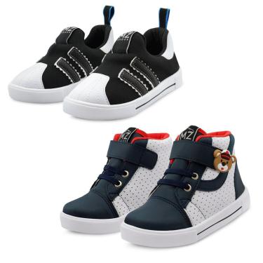 Imagem de Kit 2 Pares De Tênis Infantil Menino Confortável Ursinho Mzkid-Masculino