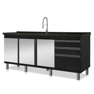 Imagem de Gabinete de Cozinha Espelhado Vitória para Pia de 1,74 m - Boatto Móve