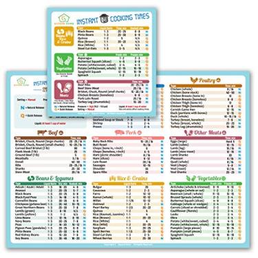 Imagem de Melhor versão instantânea de tempo de cozimento de imã maior imã (azul) mais alimentos (100+) maior texto para ler para panela instantânea de pressão acessórios para cozinhar magnético guia de tempo de cozimento